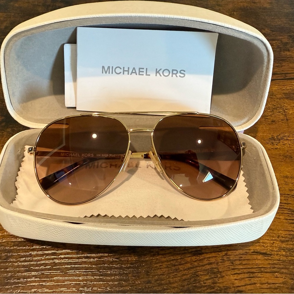 Michael Kors Aviator Sunglasses with Brown Lenses